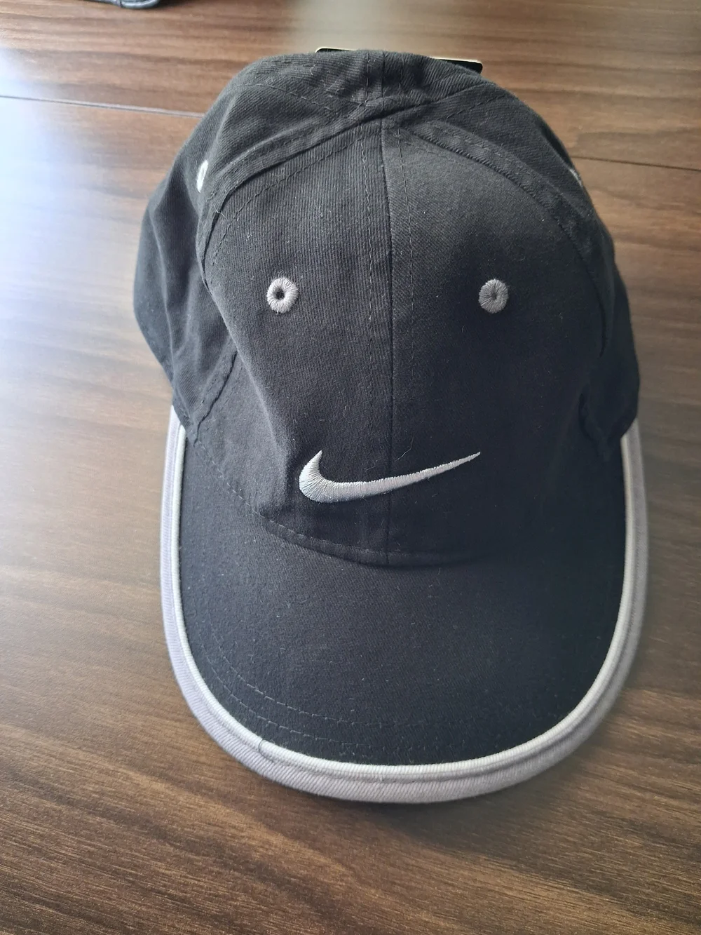 Nike Black Hat with Gray Eyelets